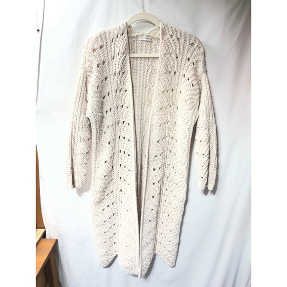 moon & madison Sweaters - Moon & Madison Womens Cream Chenille Knit Open Front Duster Cardigan Sweater‎ M